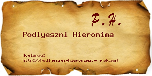 Podlyeszni Hieronima névjegykártya